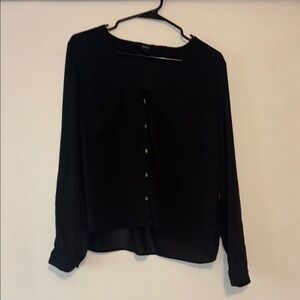 Women's Black Button-Up Top